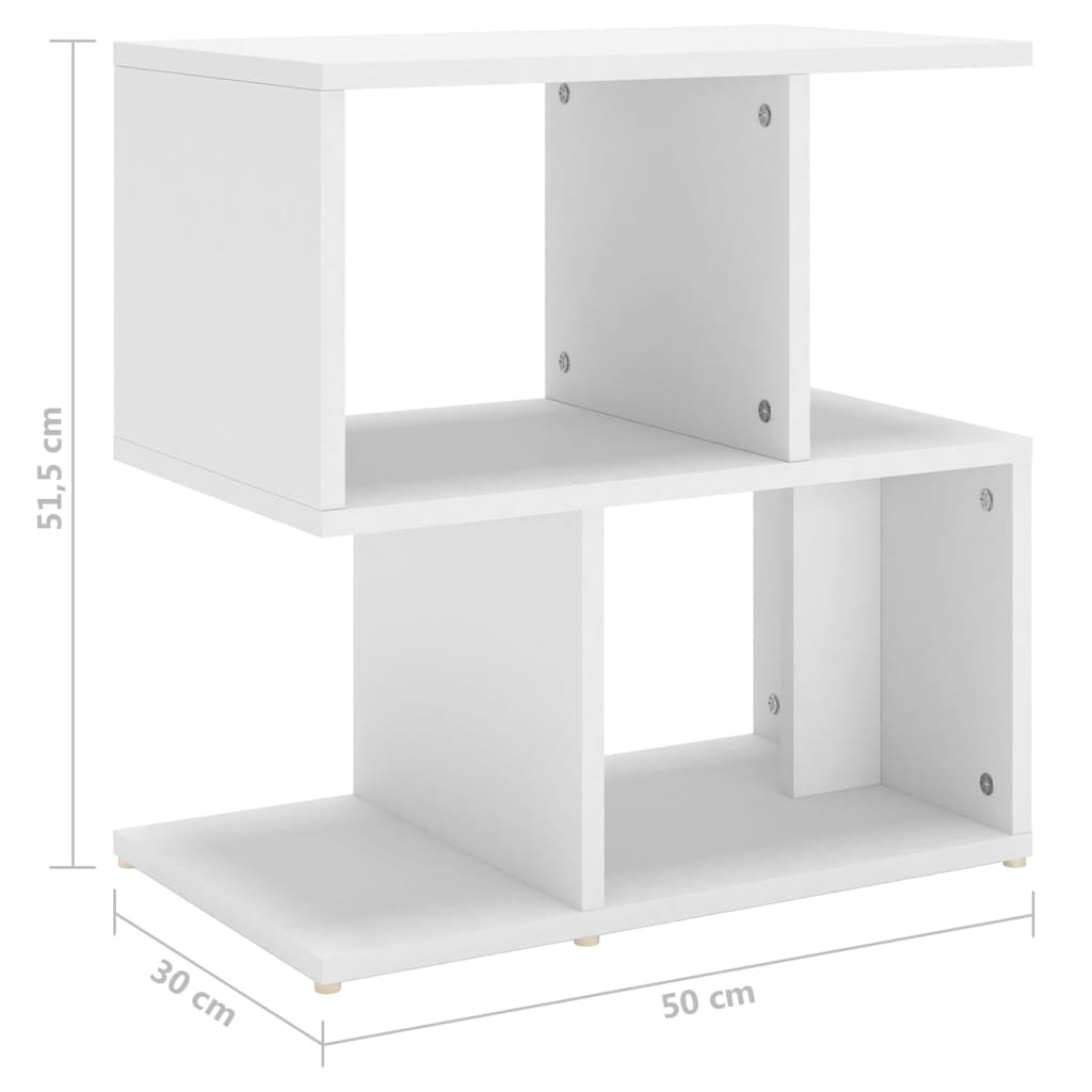 806364 vidaXL Bedside Cabinet White 50x30x51,5 cm Engineered Wood