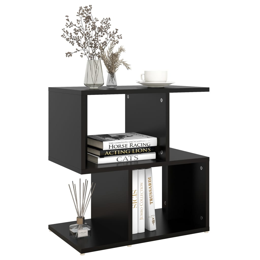 806366 vidaXL Bedside Cabinet Black 50x30x51,5 cm Engineered Wood