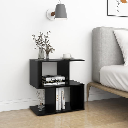 806366 vidaXL Bedside Cabinet Black 50x30x51,5 cm Engineered Wood