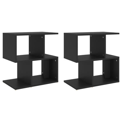 vidaXL Bedside Cabinets 2 pcs Black 50x30x51.5 cm Engineered Wood