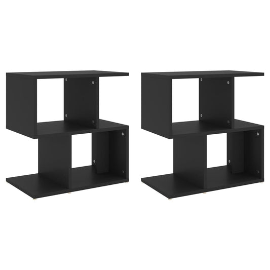 806367 vidaXL Bedside Cabinets 2 pcs Black 50x30x51,5 cm Engineered Wood