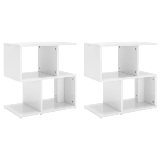 806377 vidaXL Bedside Cabinets 2 pcs High Gloss White 50x30x51,5 cm Engineered Wood