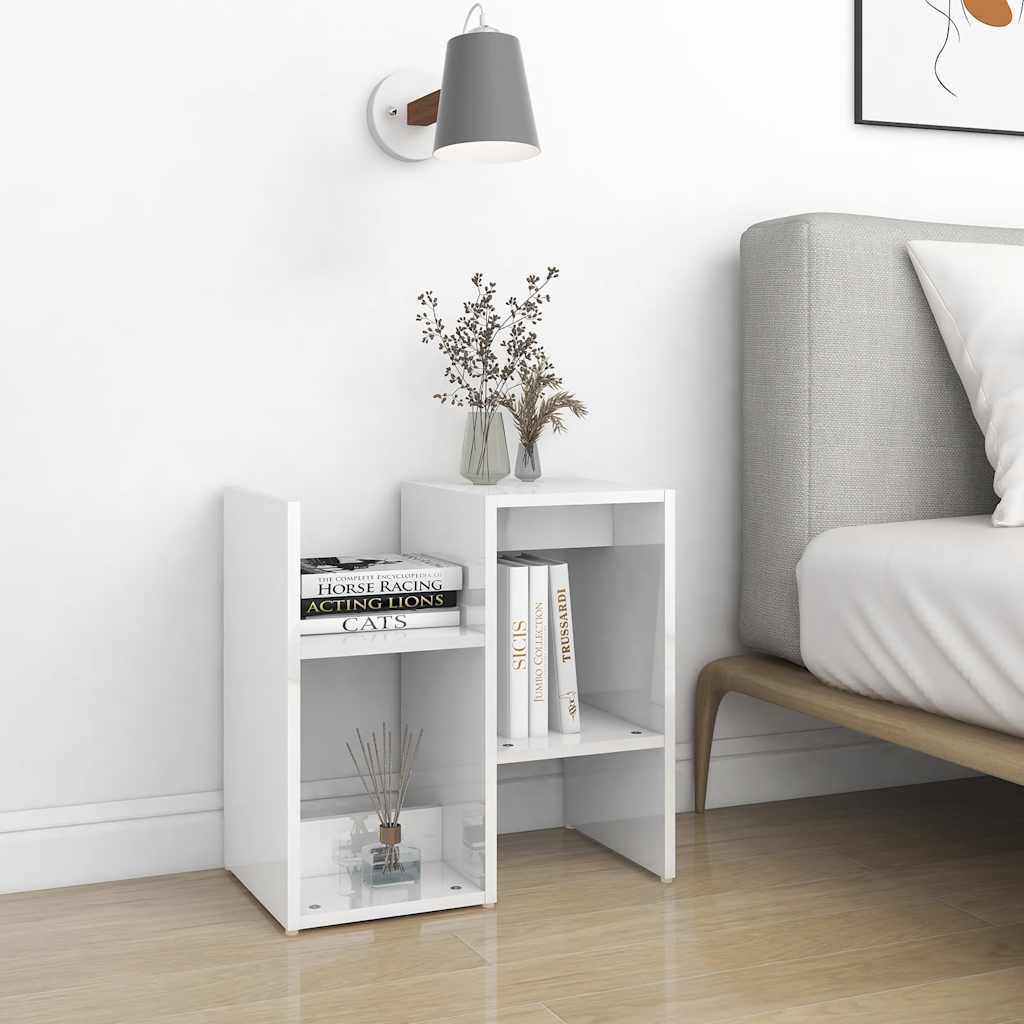 806377 vidaXL Bedside Cabinets 2 pcs High Gloss White 50x30x51,5 cm Engineered Wood