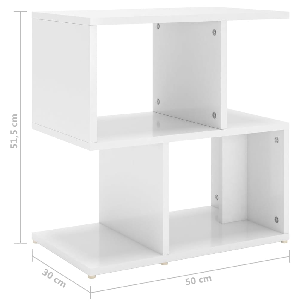806377 vidaXL Bedside Cabinets 2 pcs High Gloss White 50x30x51,5 cm Engineered Wood