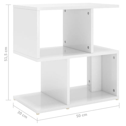 806377 vidaXL Bedside Cabinets 2 pcs High Gloss White 50x30x51,5 cm Engineered Wood