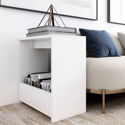 806687 vidaXL Side Table White 50x26x50 cm Engineered Wood