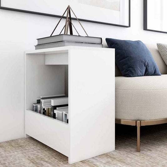 806687 vidaXL Side Table White 50x26x50 cm Engineered Wood