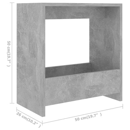 806691 vidaXL Side Table Concrete Grey 50x26x50 cm Engineered Wood