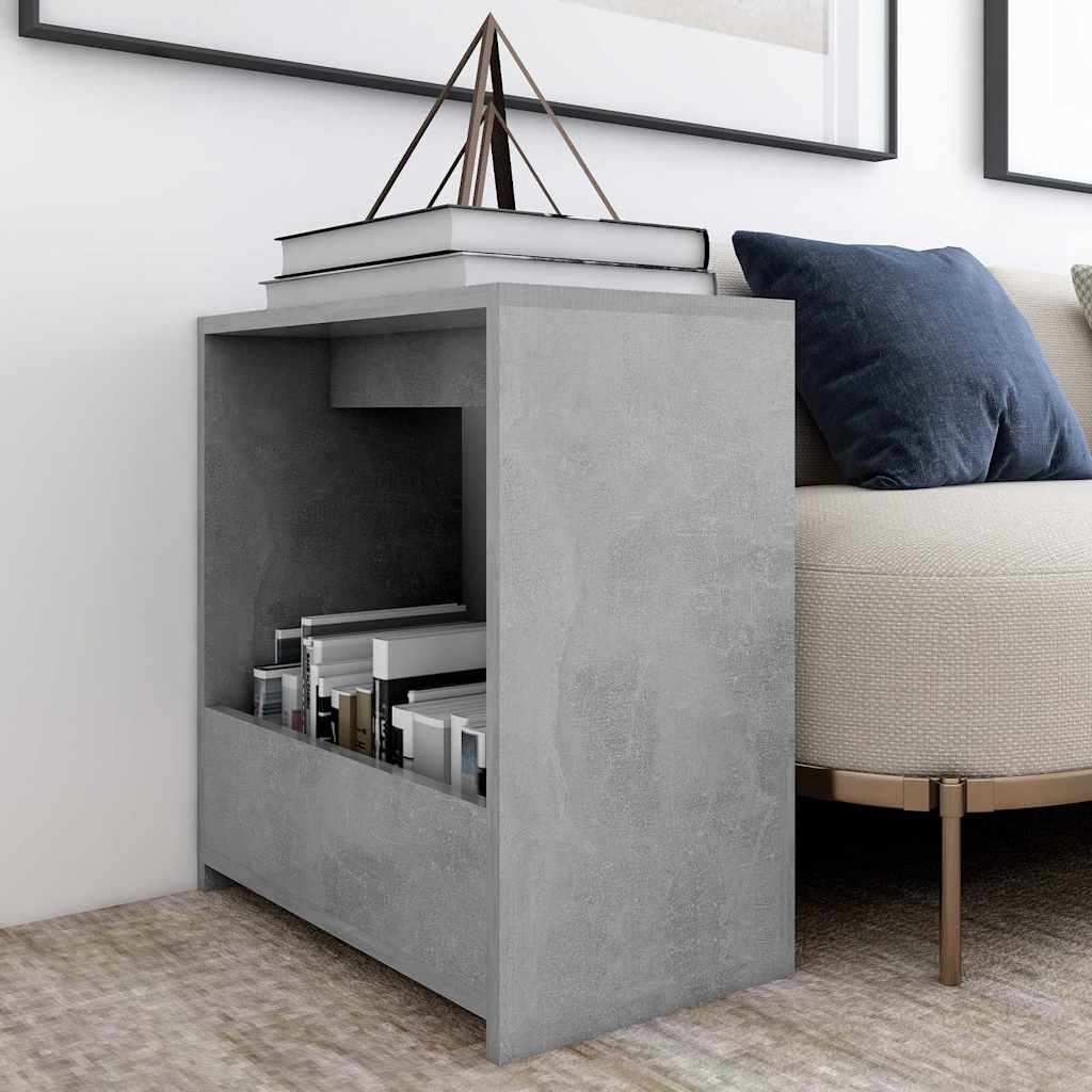 806691 vidaXL Side Table Concrete Grey 50x26x50 cm Engineered Wood