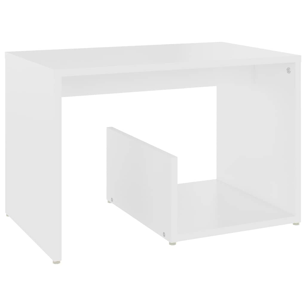 806696 vidaXL Side Table White 59x36x38 cm Engineered Wood