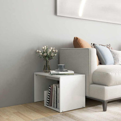 806696 vidaXL Side Table White 59x36x38 cm Engineered Wood