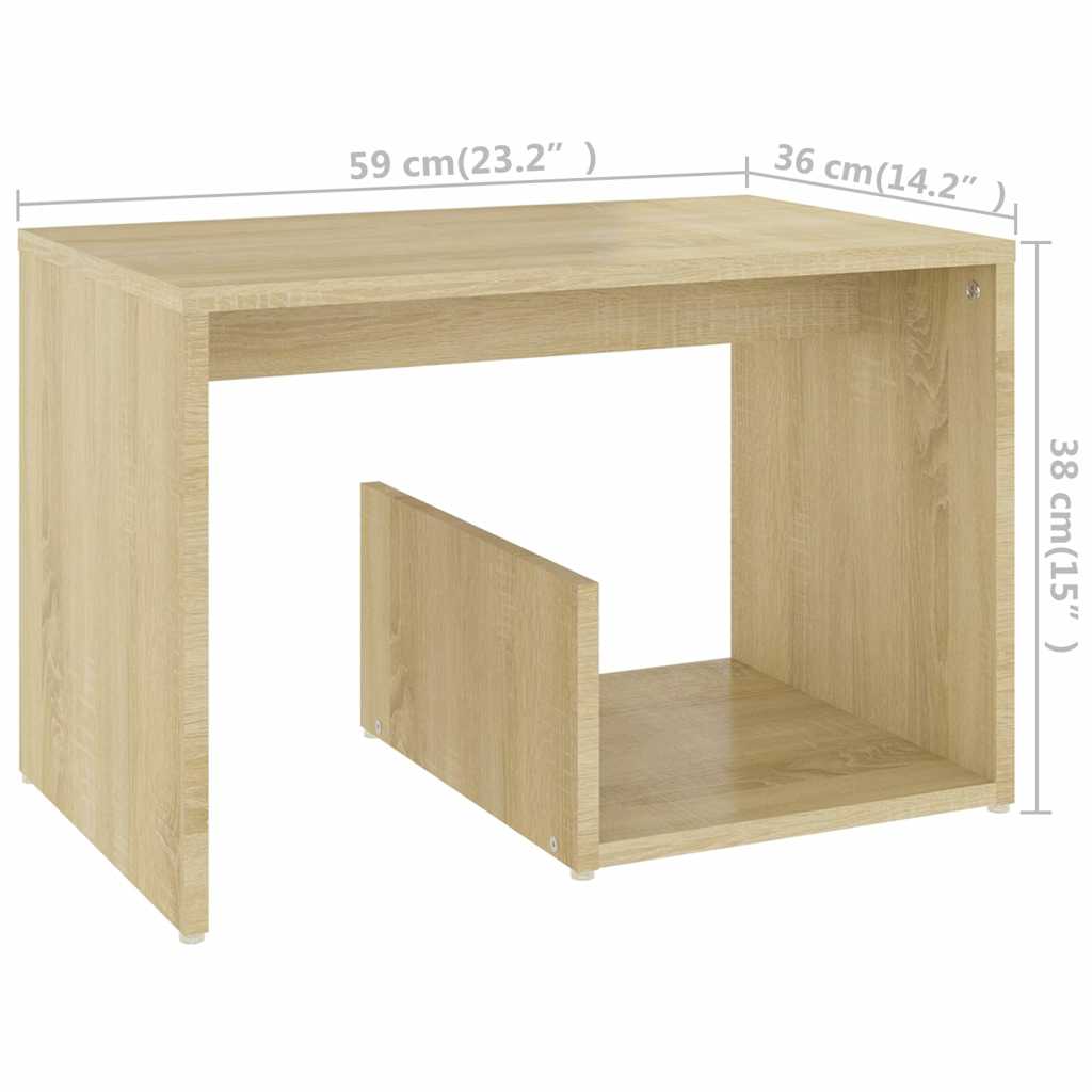806699 vidaXL Side Table Sonoma Oak 59x36x38 cm Engineered Wood