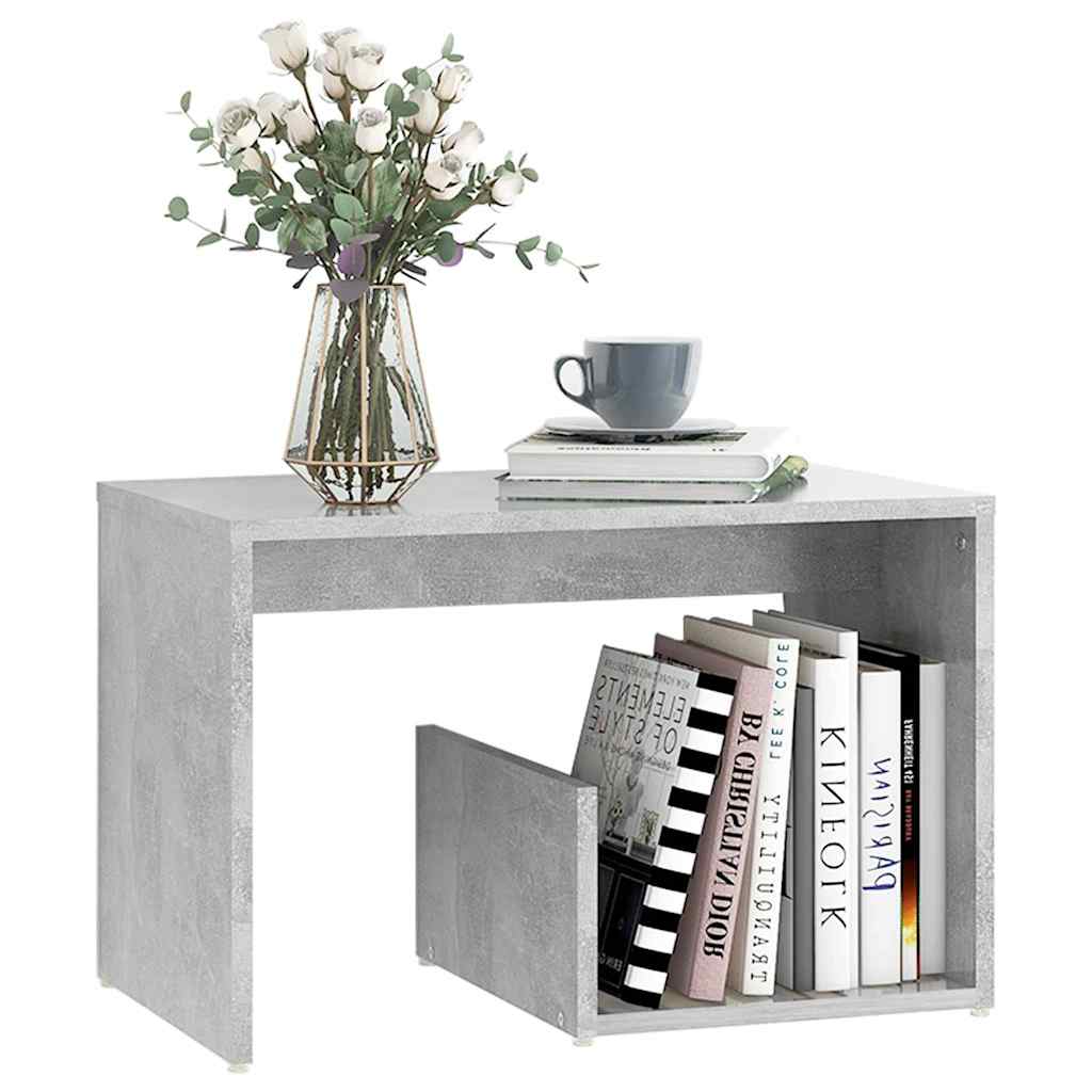 806700 vidaXL Side Table Concrete Grey 59x36x38 cm Engineered Wood