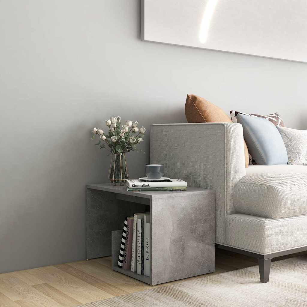 806700 vidaXL Side Table Concrete Grey 59x36x38 cm Engineered Wood