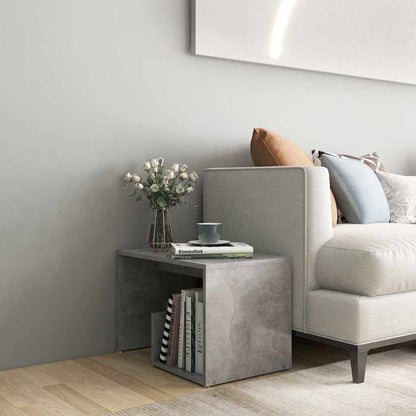 806700 vidaXL Side Table Concrete Grey 59x36x38 cm Engineered Wood