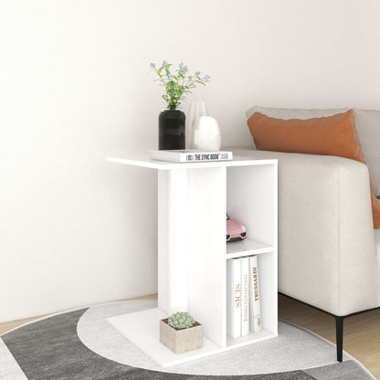 vidaXL Side Table White 60x40x45 cm Engineered Wood