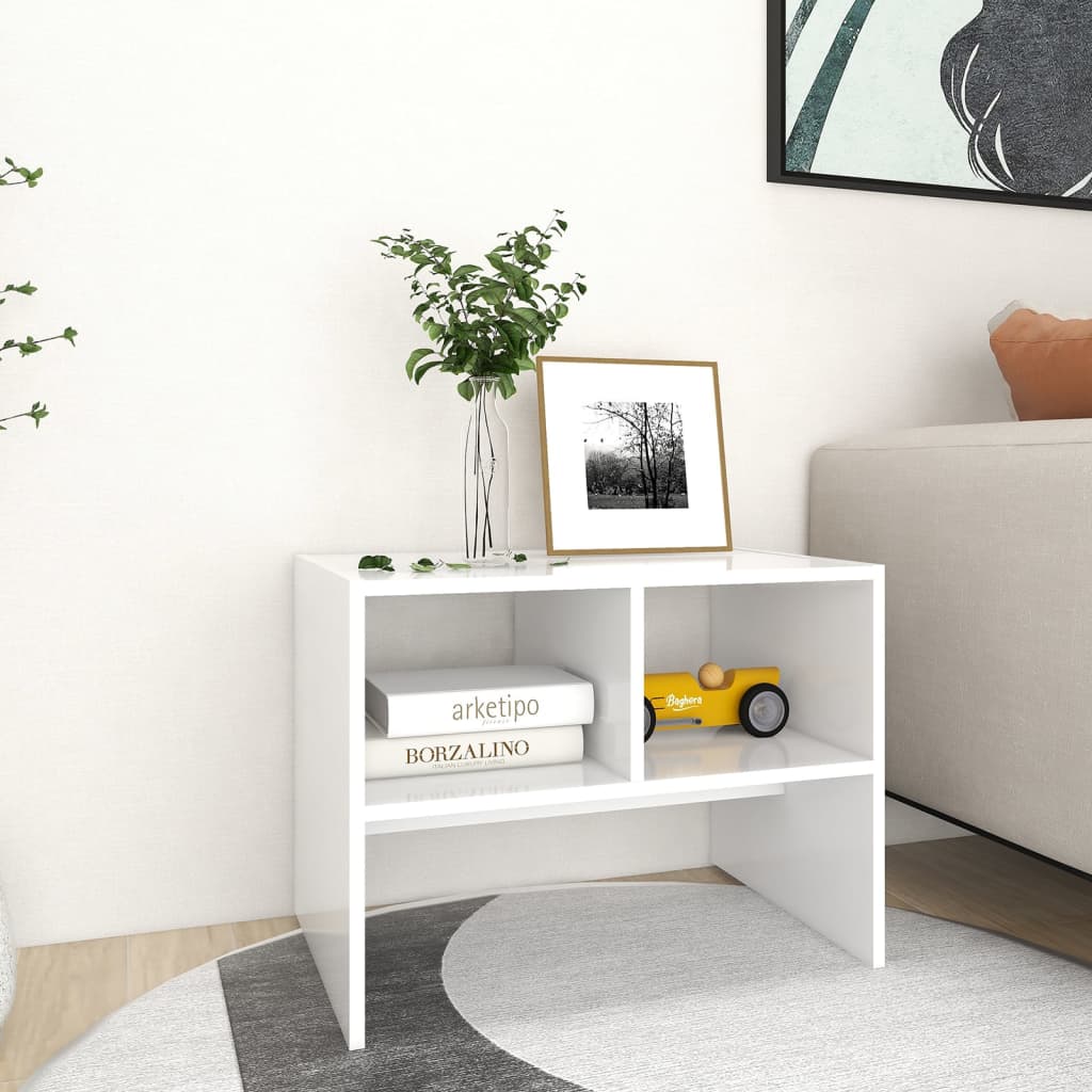 vidaXL Side Table White 60x40x45 cm Engineered Wood