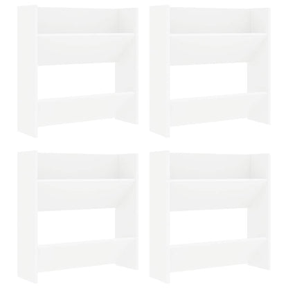 806716 vidaXL Wall Shoe Cabinets 4 pcs White 60x18x60 cm Engineered Wood