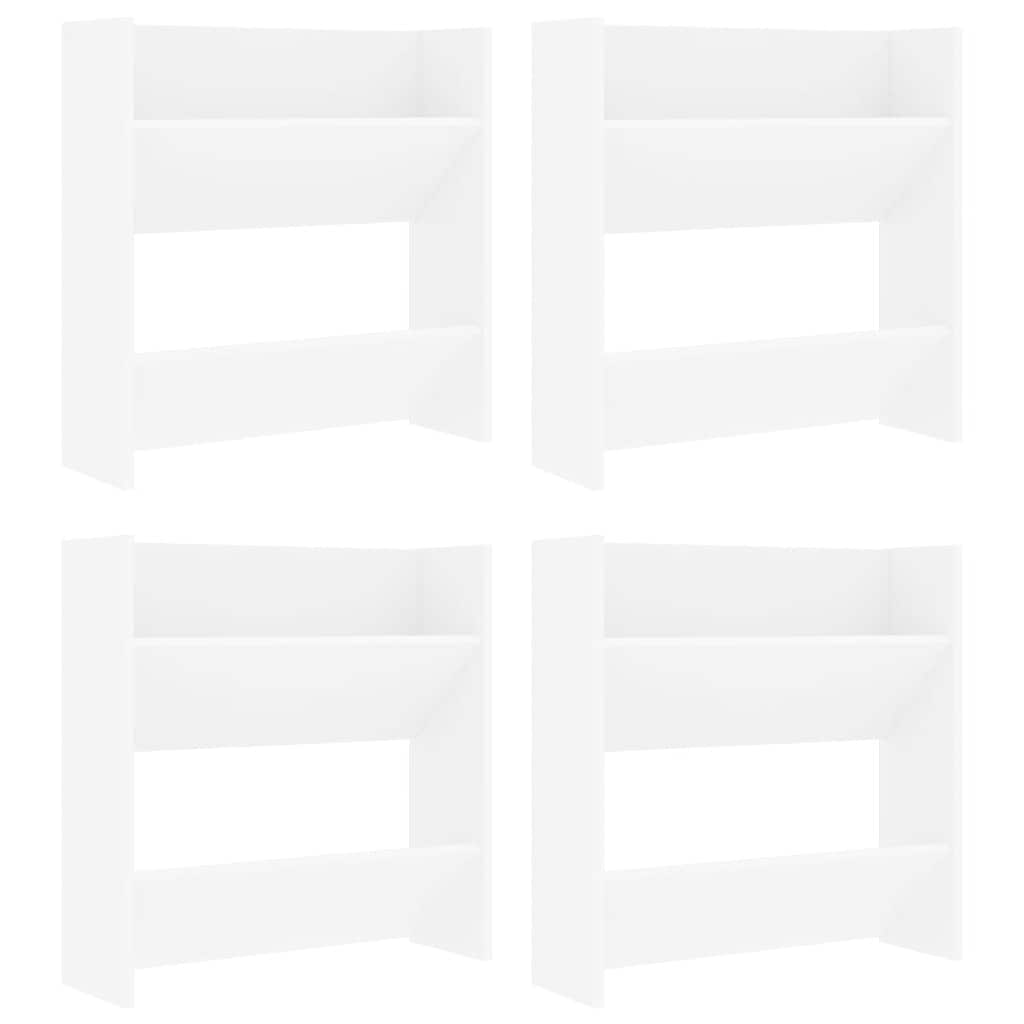 vidaXL Wall Shoe Cabinets 4 pcs White 60x18x60 cm Engineered Wood