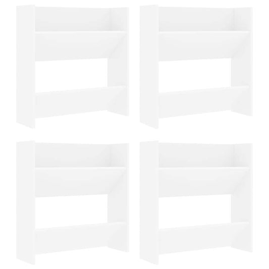 vidaXL Wall Shoe Cabinets 4 pcs White 60x18x60 cm Engineered Wood