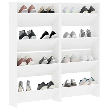 806716 vidaXL Wall Shoe Cabinets 4 pcs White 60x18x60 cm Engineered Wood