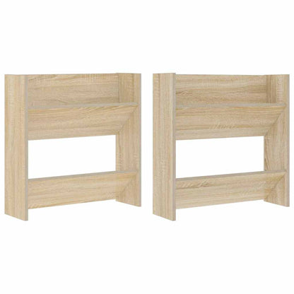 vidaXL Wall Shoe Cabinets 2 pcs Sonoma Oak 60x18x60cm Engineered Wood