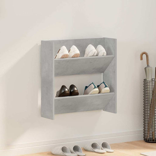 806726 vidaXL Wall Shoe Cabinet Concrete Grey 60x18x60 cm Engineered Wood