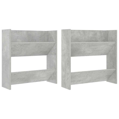 vidaXL Wall Shoe Cabinets 2 pcs Concrete Grey 60x18x60 cm