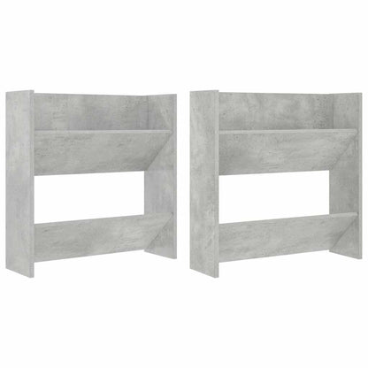 vidaXL Wall Shoe Cabinets 2 pcs Concrete Grey 60x18x60 cm Engineered Wood
