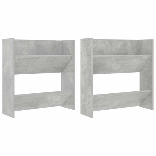 vidaXL Wall Shoe Cabinets 2 pcs Concrete Grey 60x18x60 cm Engineered Wood
