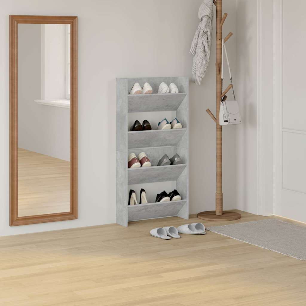 vidaXL Wall Shoe Cabinets 2 pcs Concrete Grey 60x18x60 cm