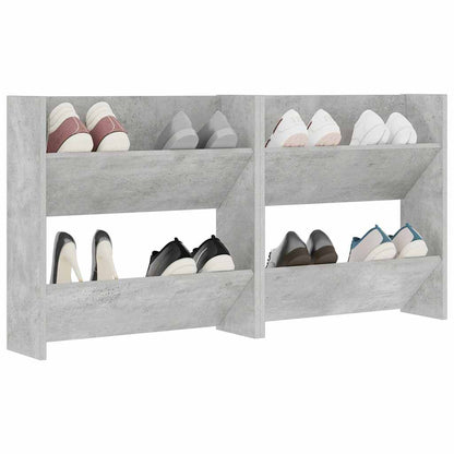 vidaXL Wall Shoe Cabinets 2 pcs Concrete Grey 60x18x60 cm