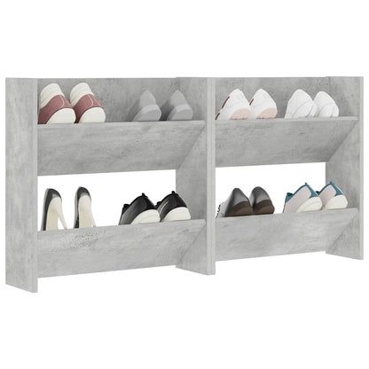 vidaXL Wall Shoe Cabinets 2 pcs Concrete Grey 60x18x60 cm Engineered Wood