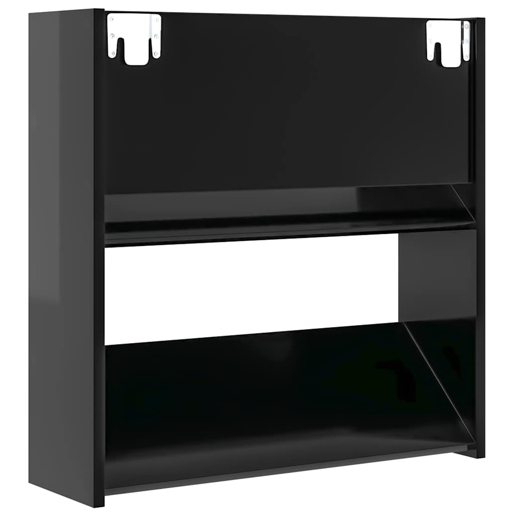 vidaXL Wall Shoe Cabinets 4 pcs High Gloss Black 60x18x60 cm Engineered Wood