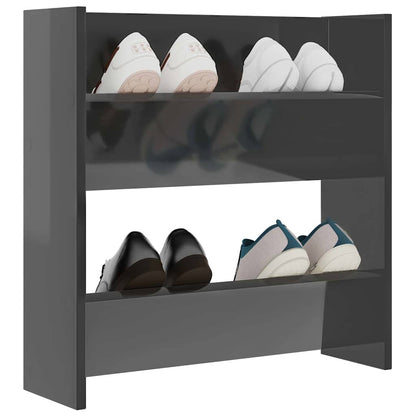806738 vidaXL Wall Shoe Cabinet High Gloss Grey 60x18x60 cm Engineered Wood