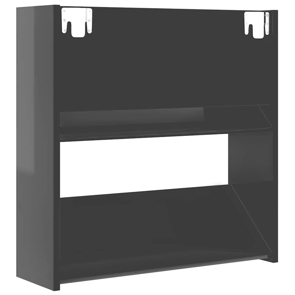 vidaXL Wall Shoe Cabinets 4 pcs High Gloss Grey 60x18x60 cm Engineered Wood