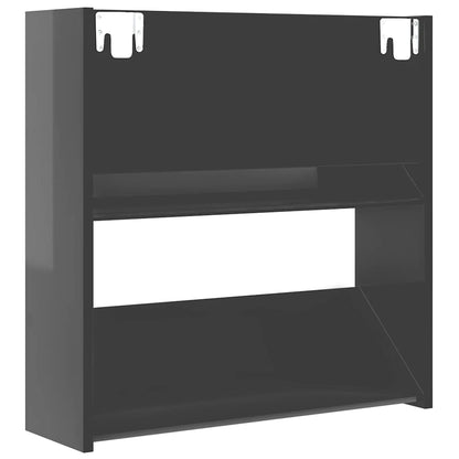 vidaXL Wall Shoe Cabinets 4 pcs High Gloss Grey 60x18x60 cm Engineered Wood