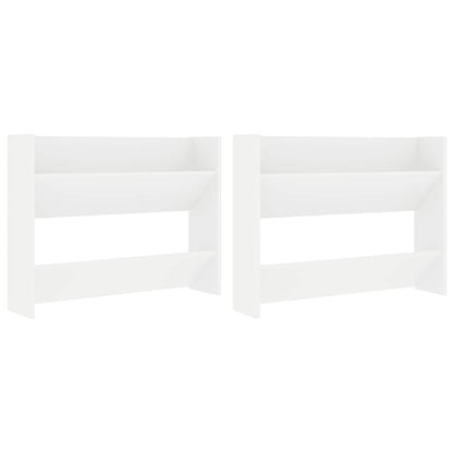 vidaXL Wall Shoe Cabinet 2 pcs White 80x18x60 cm Engineered Wood
