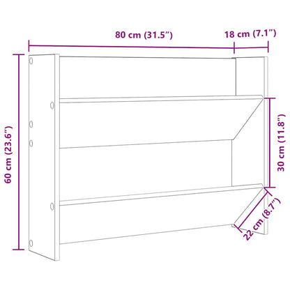 vidaXL Wall Shoe Cabinet Sonoma Oak 80x18x60 cm Engineered Wood