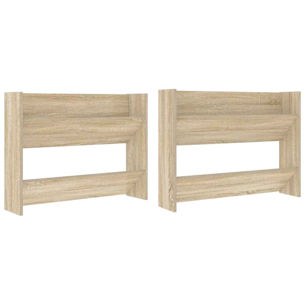 806748 vidaXL Wall Shoe Cabinets 2 pcs Sonoma Oak 80x18x60cm Engineered Wood