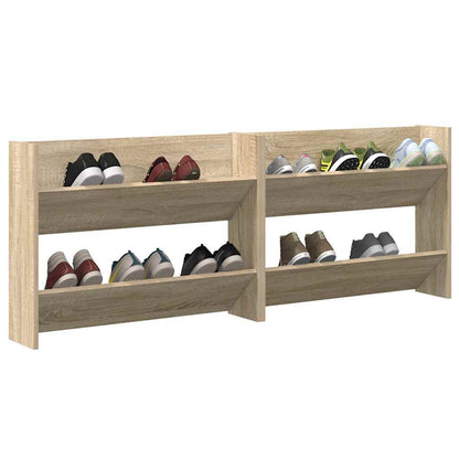 806748 vidaXL Wall Shoe Cabinets 2 pcs Sonoma Oak 80x18x60cm Engineered Wood
