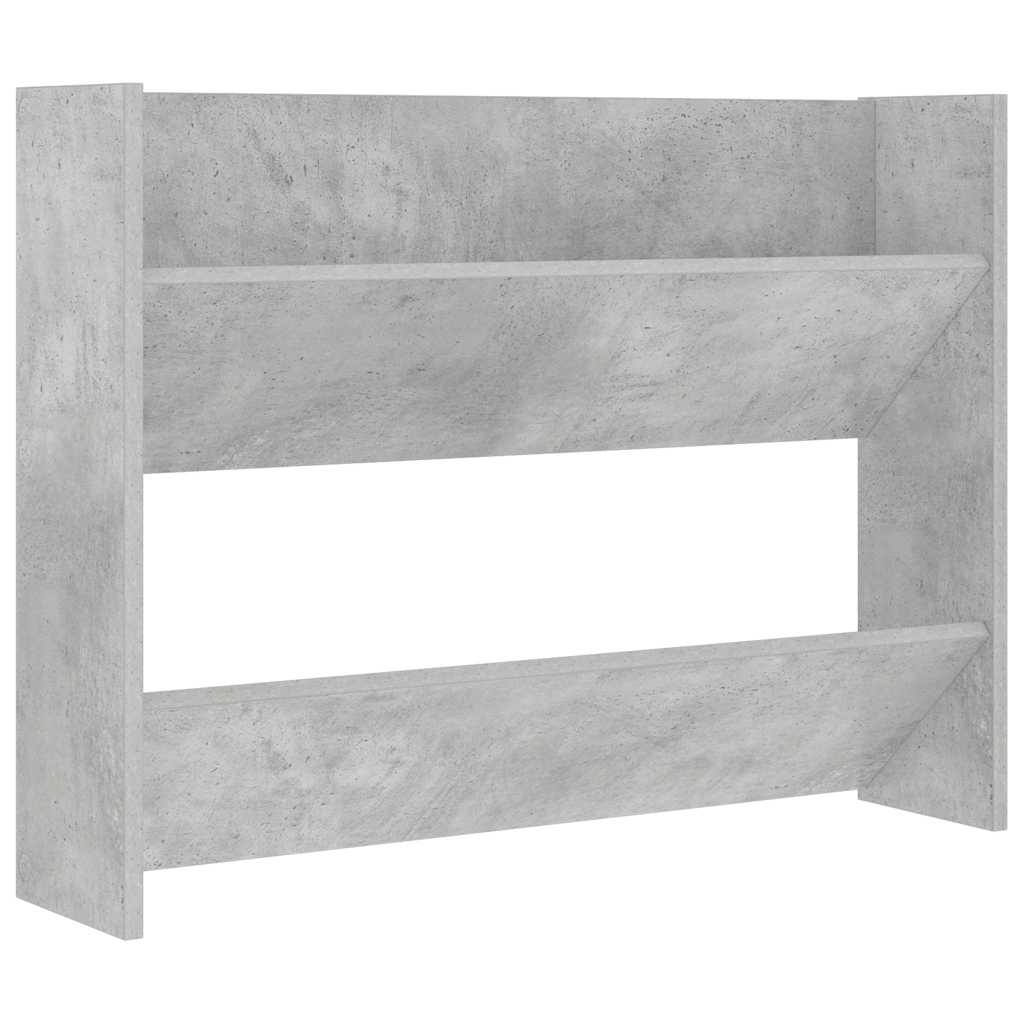 vidaXL Wall Shoe Cabinet Concrete Grey 80x18x60 cm Engineered Wood