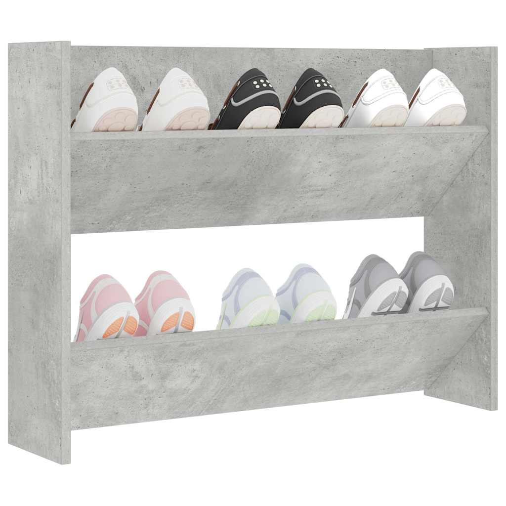 806749 vidaXL Wall Shoe Cabinet Concrete Grey 80x18x60 cm Engineered Wood