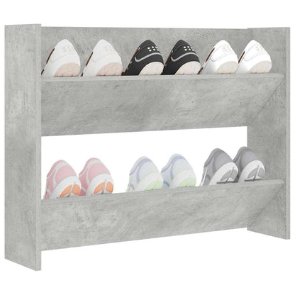806749 vidaXL Wall Shoe Cabinet Concrete Grey 80x18x60 cm Engineered Wood