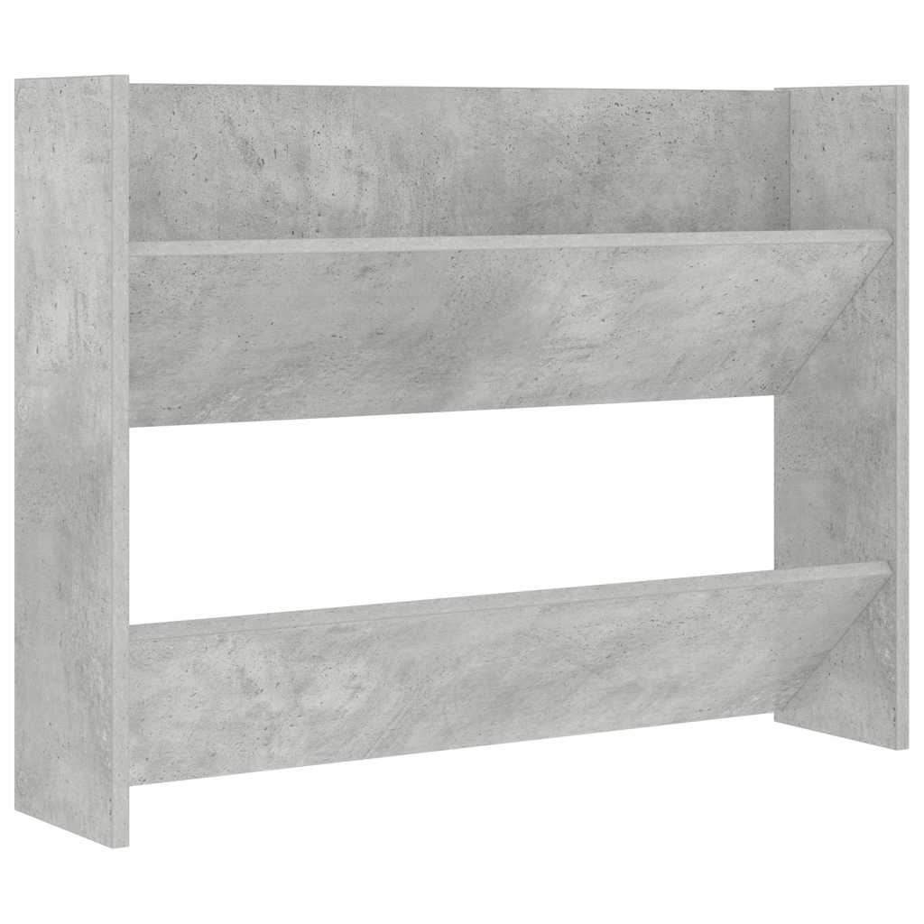 vidaXL Wall Shoe Cabinets 2 pcs Concrete Grey 80x18x60 cm