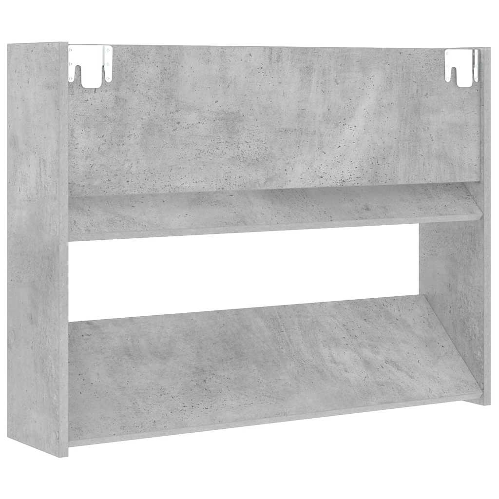 vidaXL Wall Shoe Cabinets 2 pcs Concrete Grey 80x18x60 cm Engineered Wood