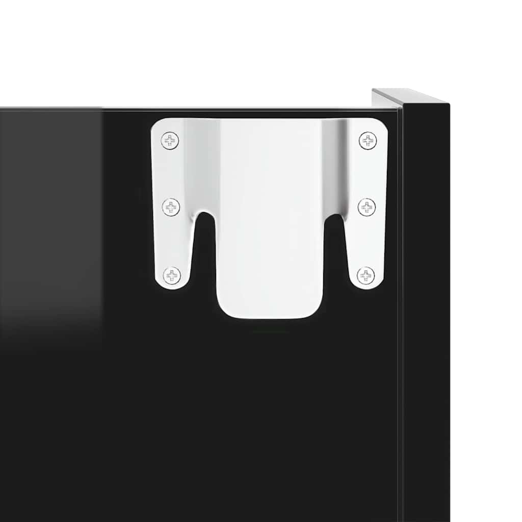 vidaXL Wall Shoe Cabinet High Gloss Black 80x18x60 cm Engineered Wood