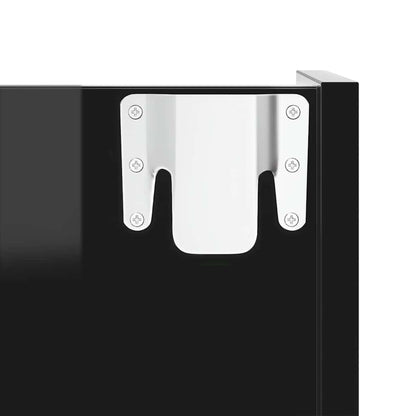 vidaXL Wall Shoe Cabinet High Gloss Black 80x18x60 cm Engineered Wood