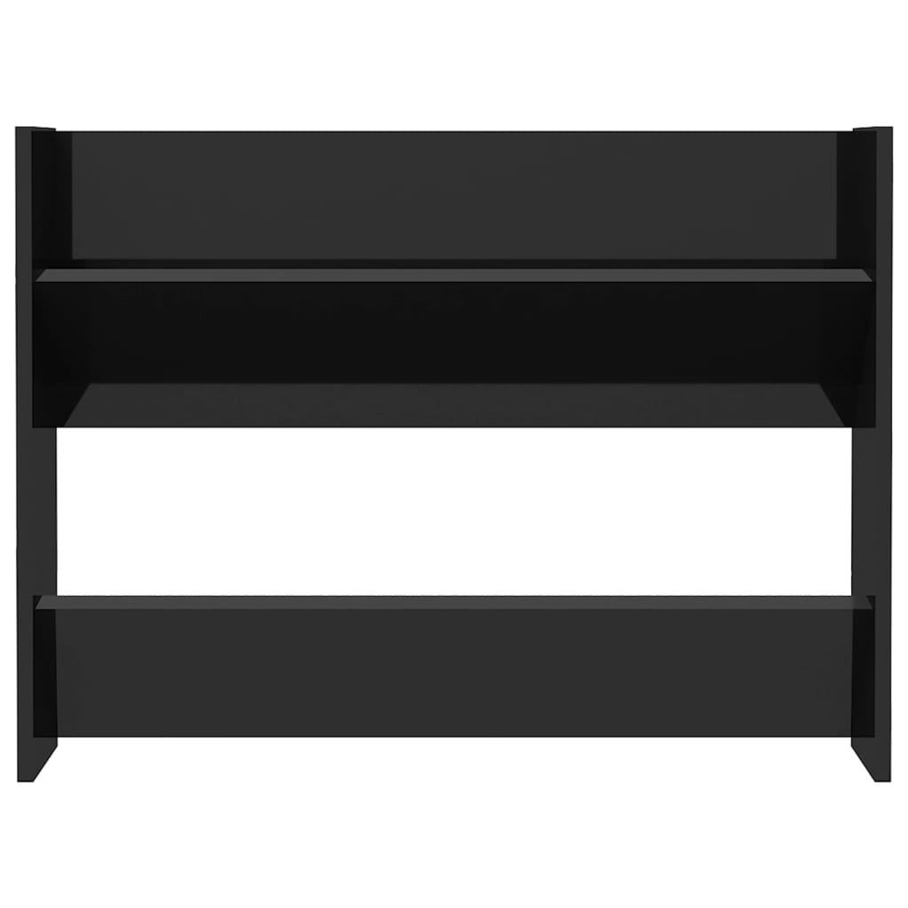 vidaXL Wall Shoe Cabinets 2 pcs High Gloss Black 80x18x60 cm Engineered Wood