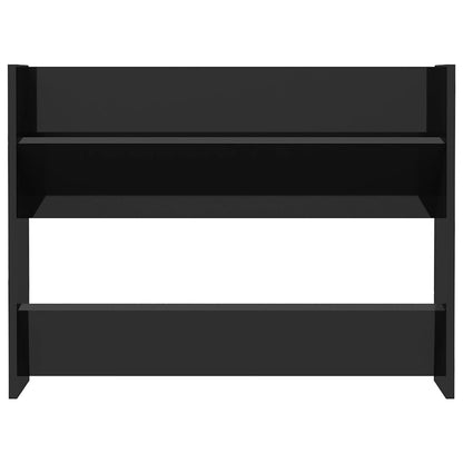 vidaXL Wall Shoe Cabinets 2 pcs High Gloss Black 80x18x60 cm Engineered Wood